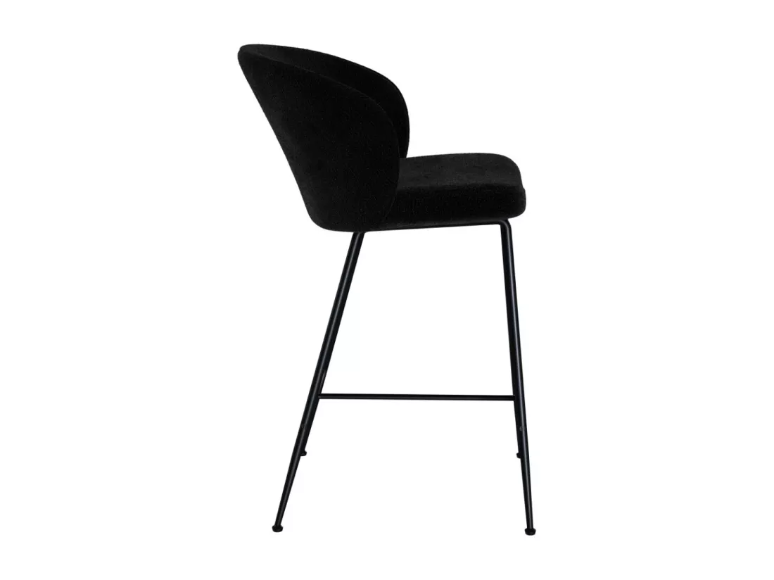 Lot de 2 chaises pour îlot central 66 cm en tissu bouclé noir - Groom
