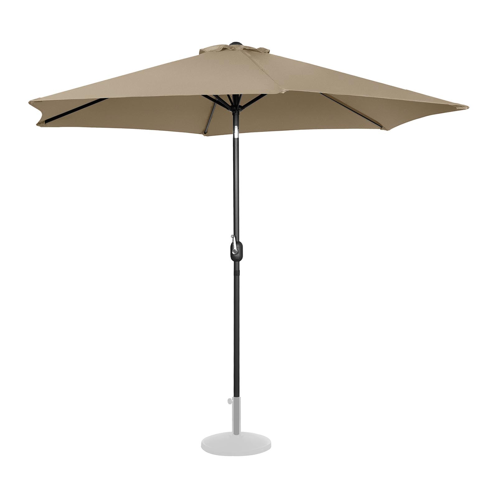 Parasol de terrasse hexagonal diamètre 300 cm inclinable taupe