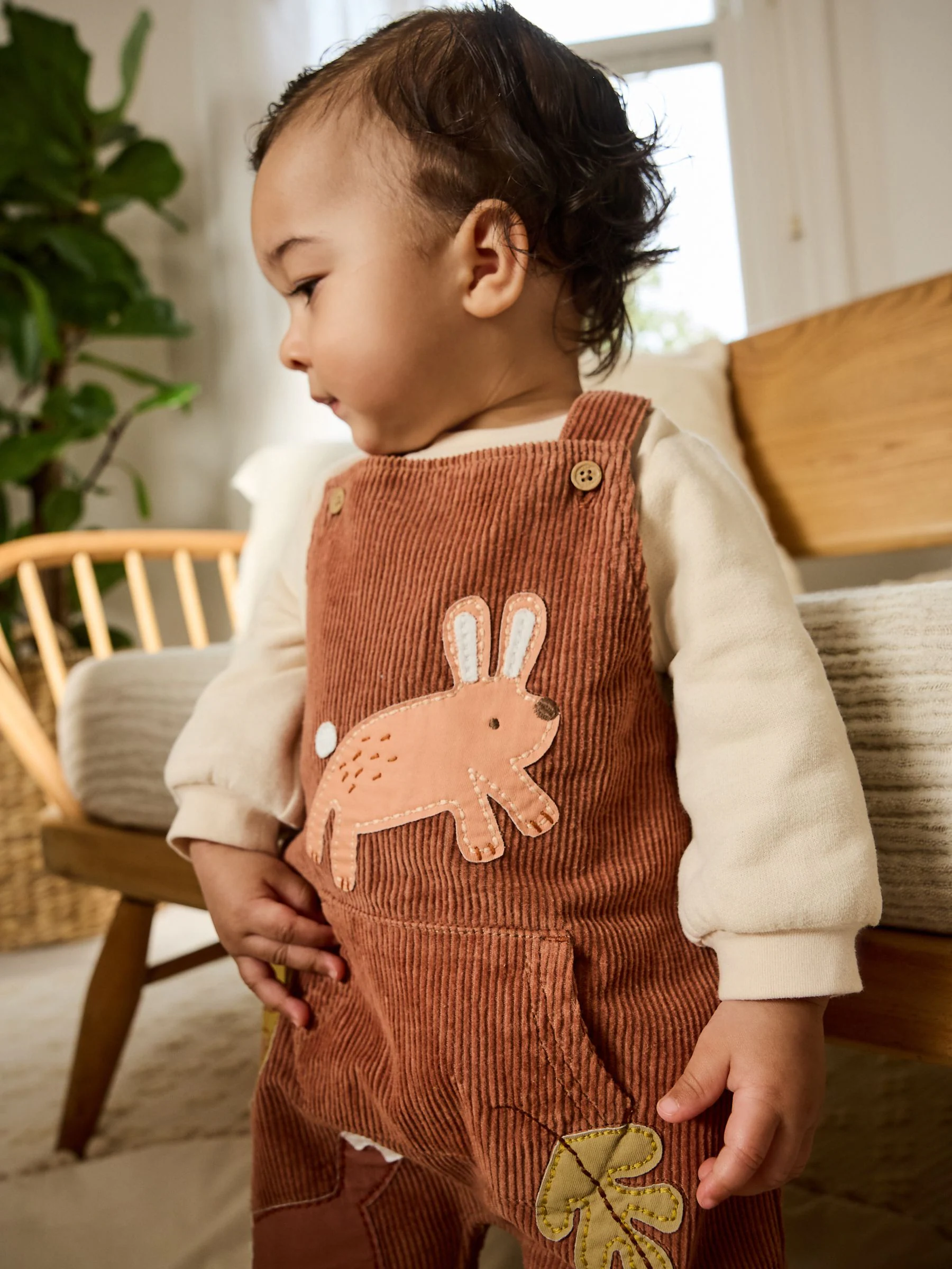 Bruin Woodland - Babyset van tuinbroek en rompertje (0mnd-2jr)