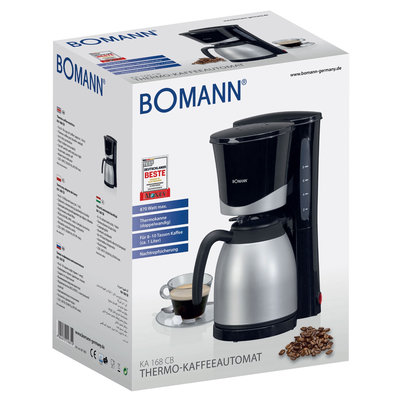 BOMANN Thermo-Kaffeeautomat KA 168 CB 870 Watt schwarz