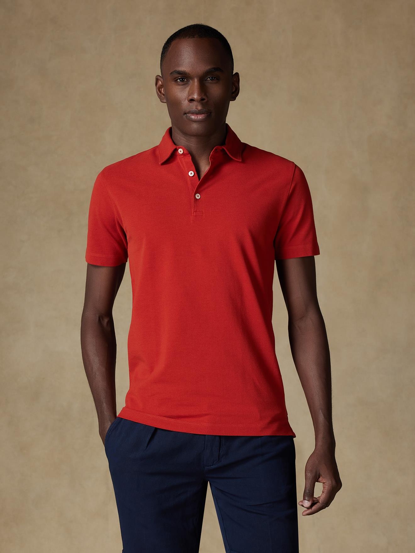 Polo Héritage en piqué rust