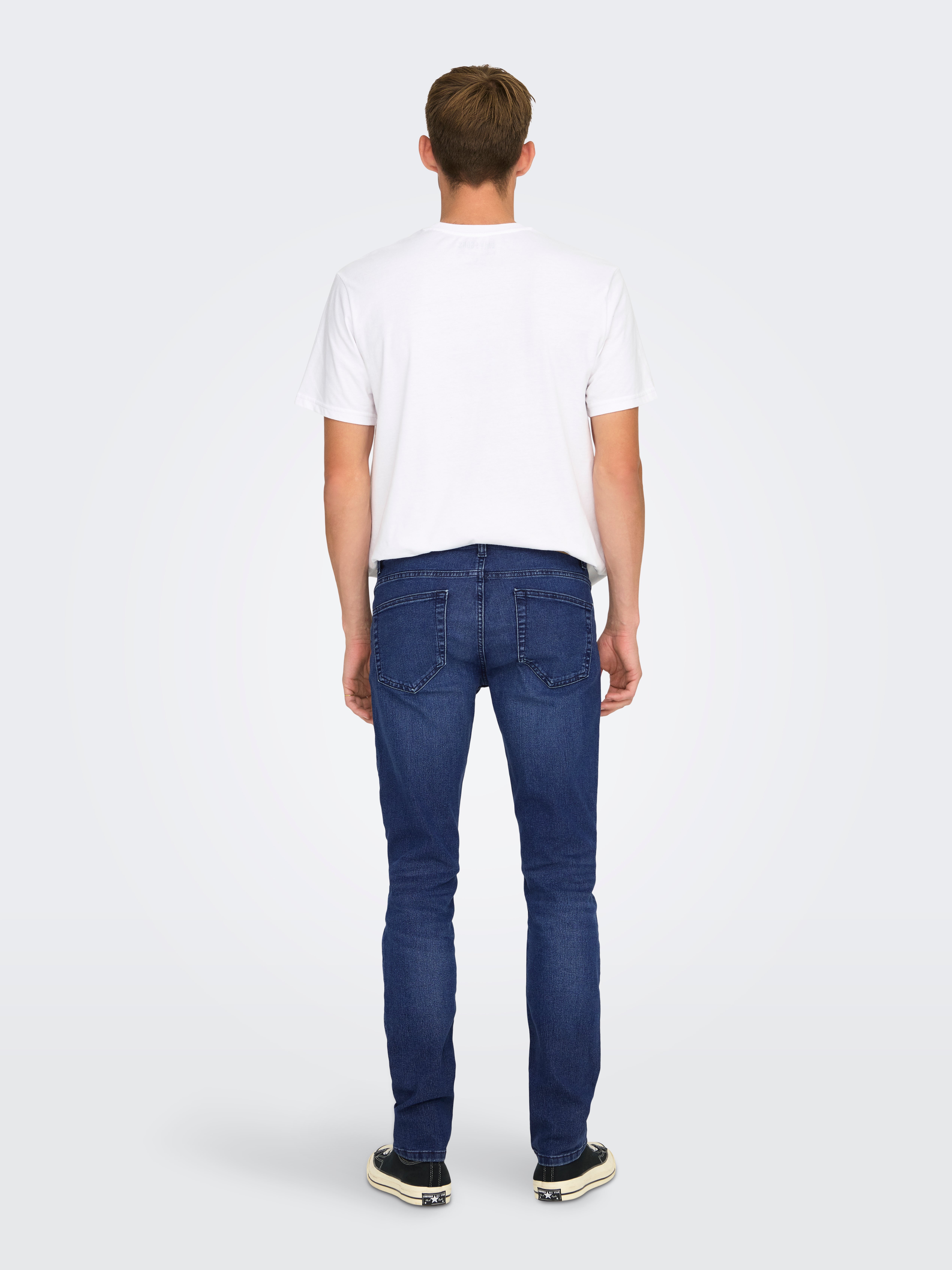 ONSLOOM Mid Rise Slim Fit Jeans Dark Blue Denim