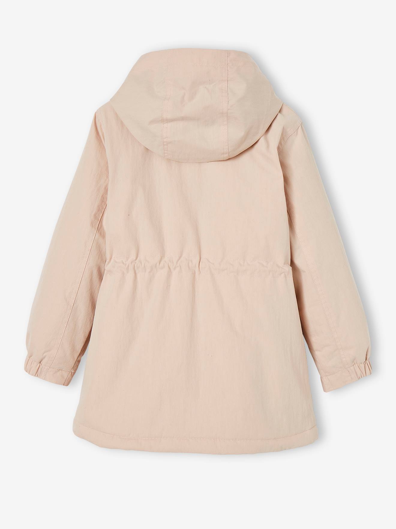 Parka 3 em 1 para meninas, ideal para meia-estação, rosa-maquiagem.