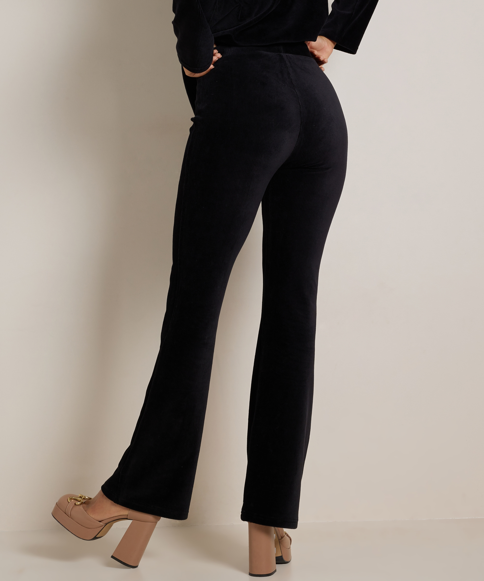 flared fit broek rib velvet