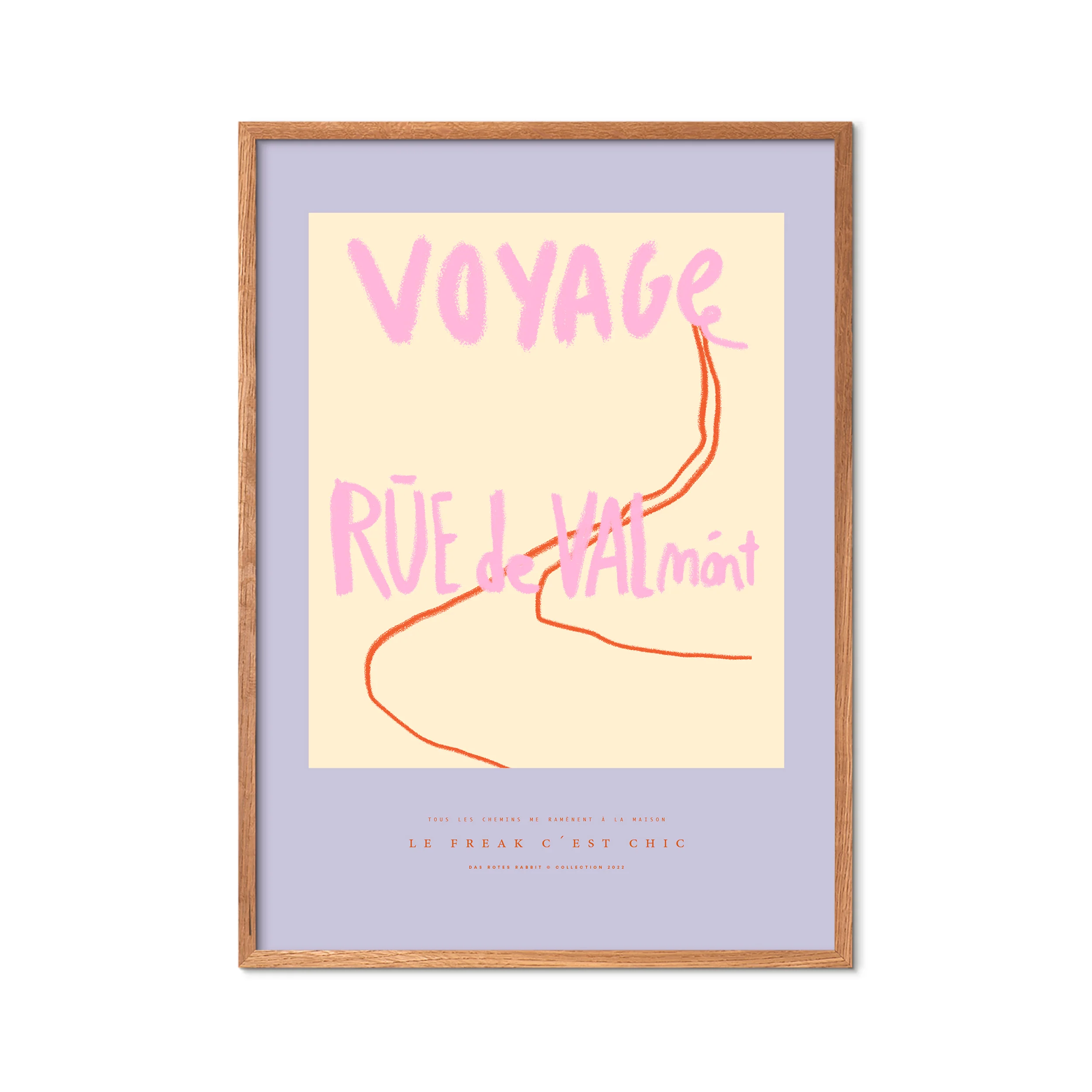 Poster & Frame  Das Rotes Rabbits Voyage plakat