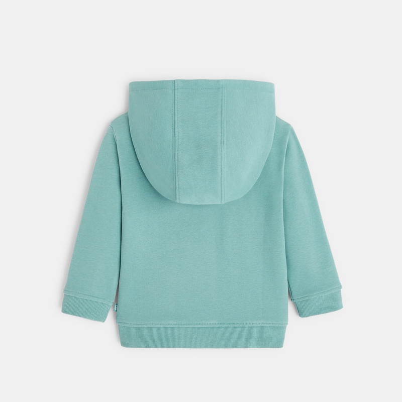 Sweat molleton à capuche vert bébé garçon