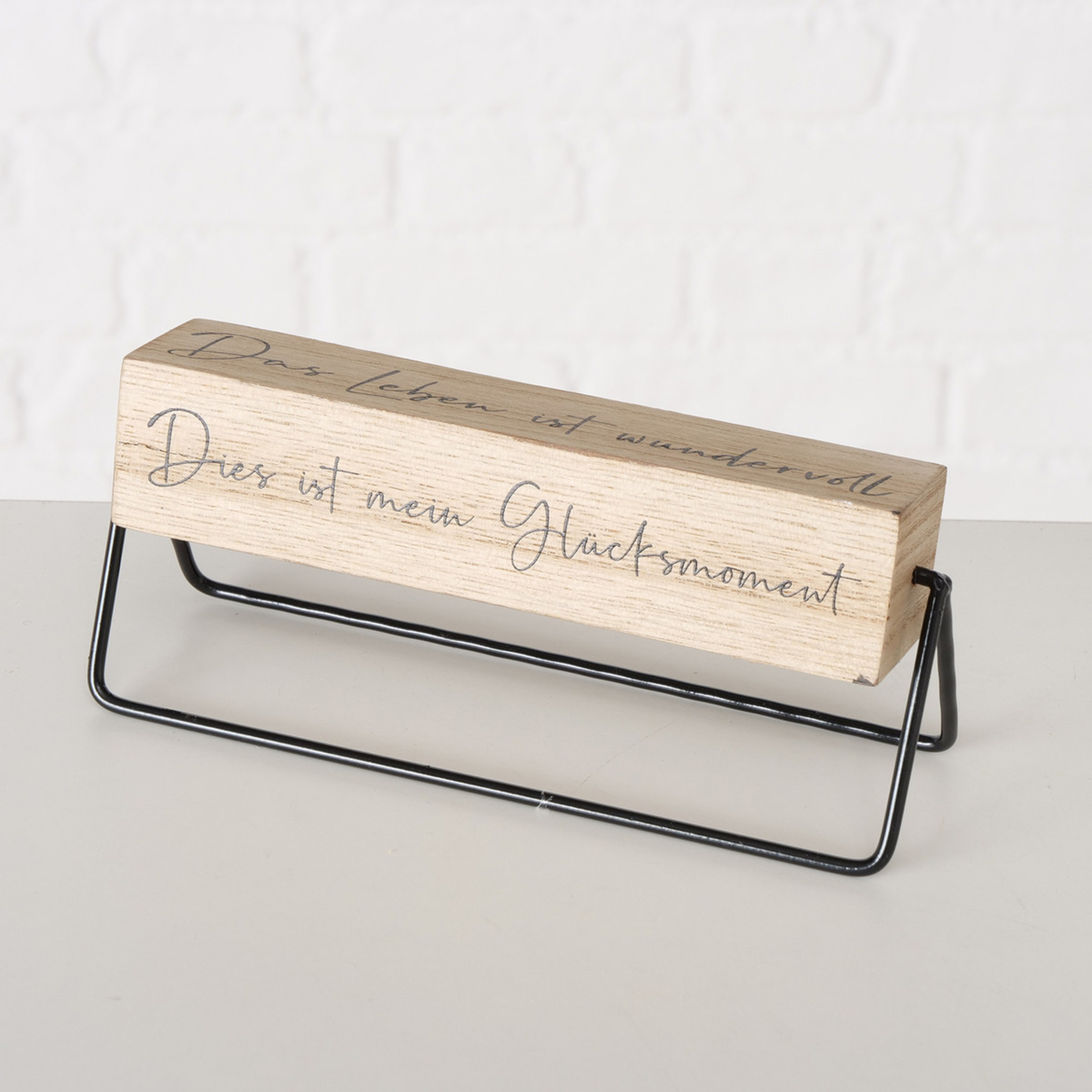 Schild GLÜCKSMOMENT- natur-schwarz - 2-fach sortiert
