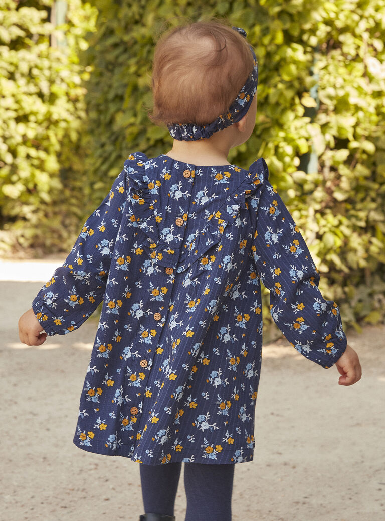 Robe bleu marine à imprimé fleuri