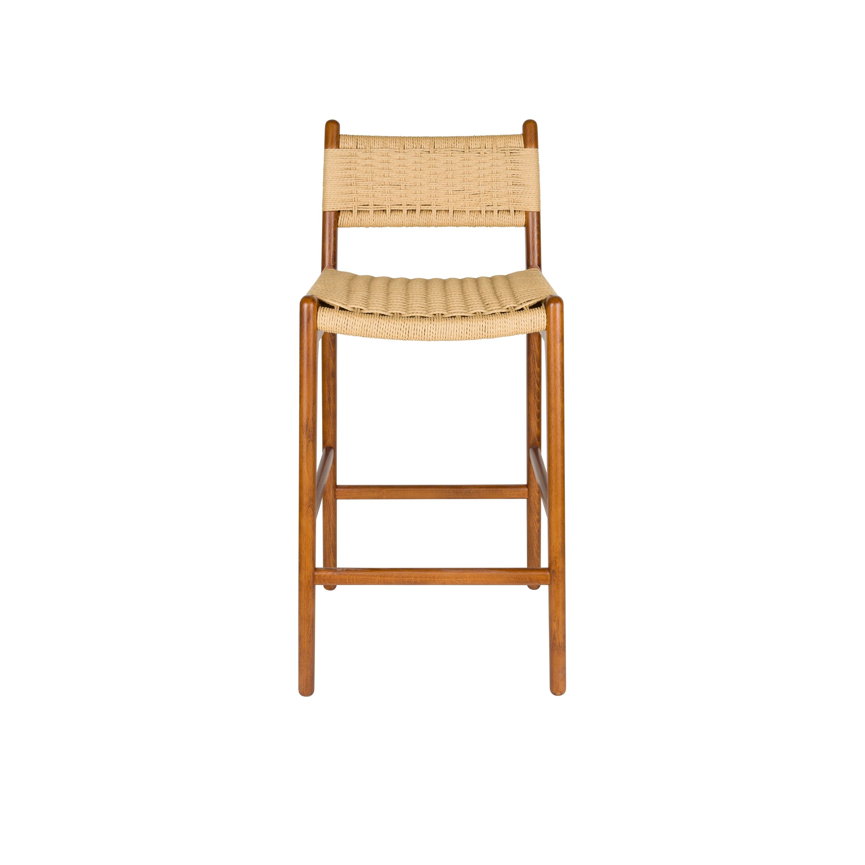 Dutchbone Cecile Counter| Barkruk met Rugleuning Walnoot - Bruin