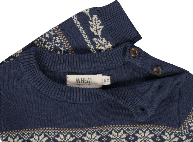 Wheat Jacquard Pullover Julius Sea storm