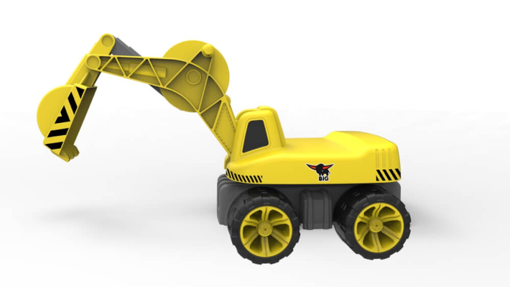 BIG Power Worker Maxi-Digger, Kunststoff, bis 50 kg, ca. 73x32x30 cm, gelb, ab 3 Jahre