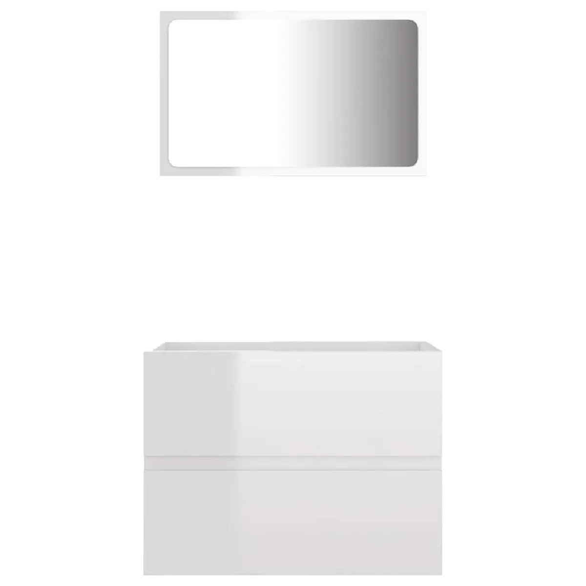 vidaXL Meubles salle de bain - Blanc brillant