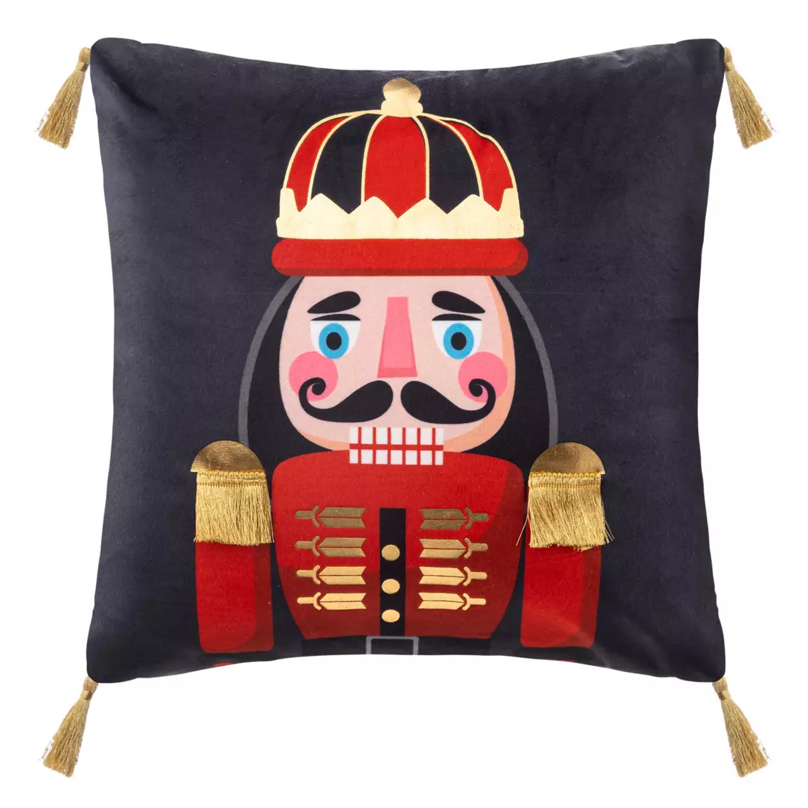 Coussin de Noël carré (40 cm) Casse-noisette Bleu marine