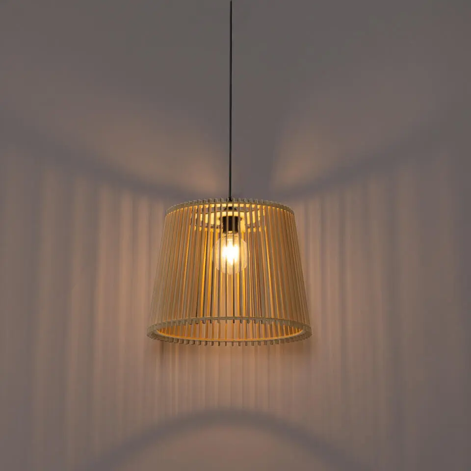 Qazqa hanglampen buiten jayla crème e27