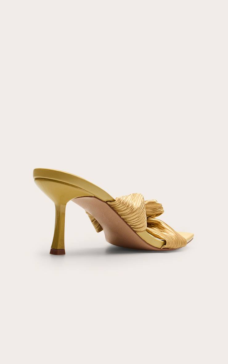 Chartreuse Mules À Talon Chaton Avec Détail Torsadé Plissé