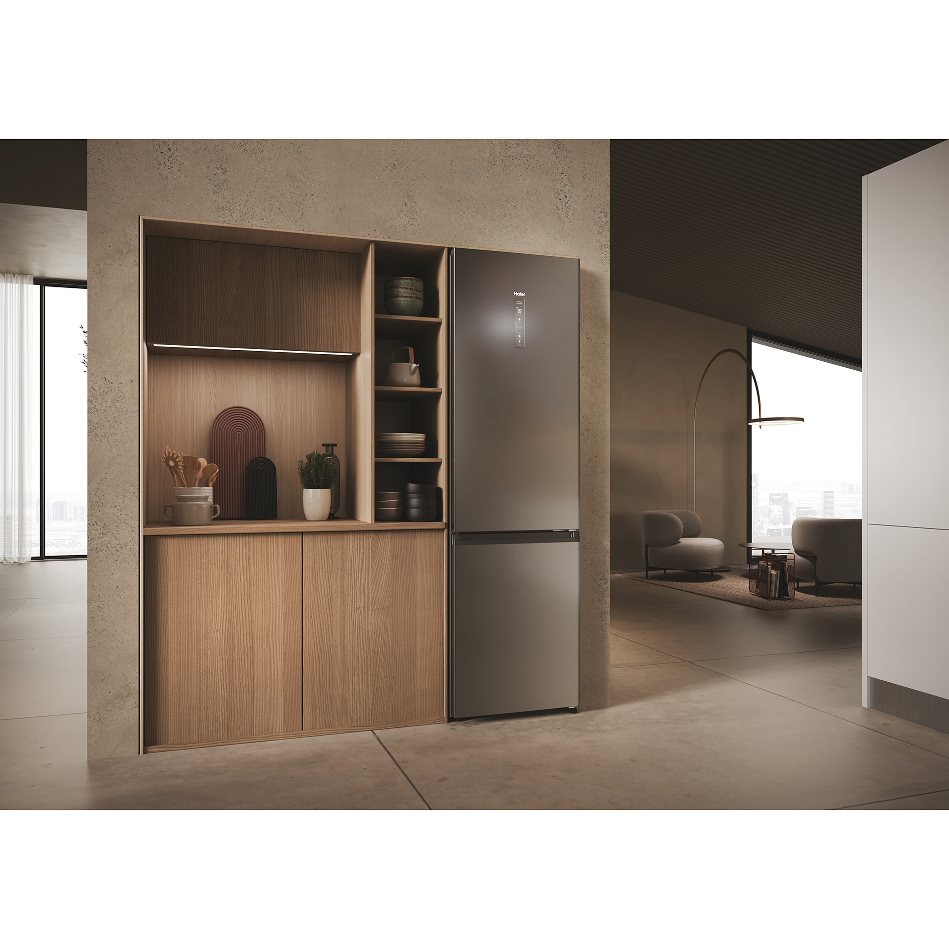 HAIER Kühl-/Gefrierkombination HDPW3620DNPK - Edelstahl - D