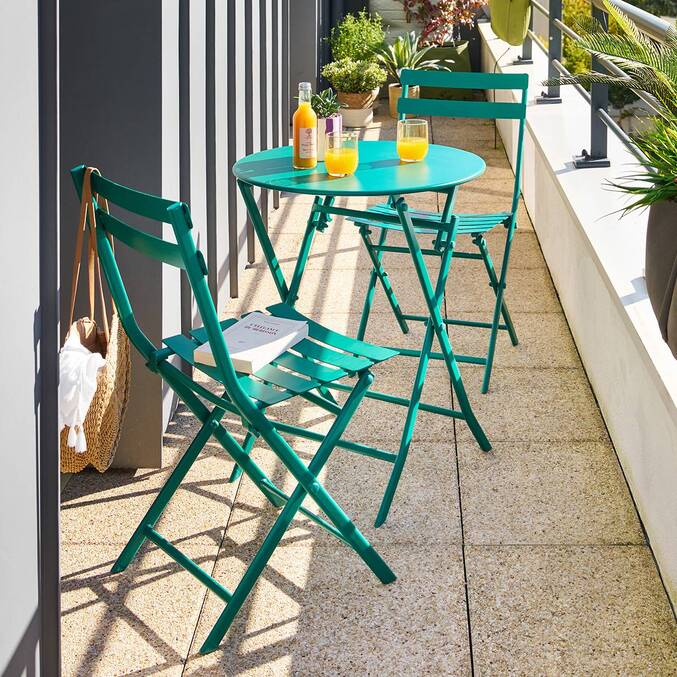 Table de balcon pliante GREENSBORO Vert Opale