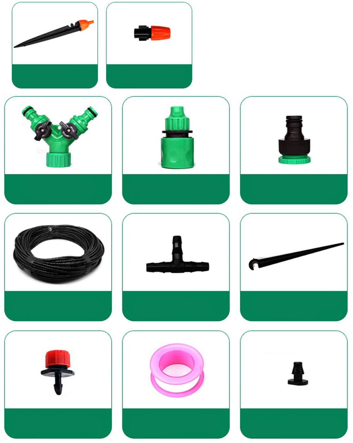(113-tlg. Set) Automatisches Garten Bewässerungssystem Gewächshaus Tropf Sprinkler für Blumen / Pflanzen