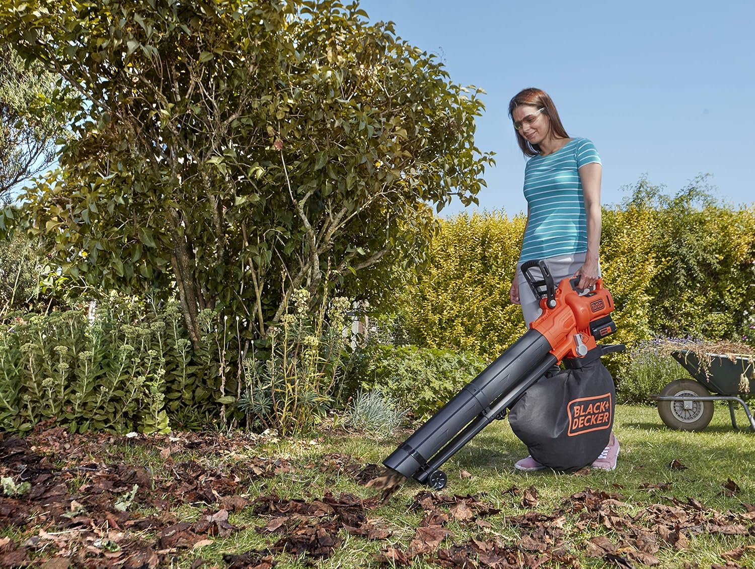 BLACK+DECKER - Aspirateur souffleur Broyeur Sans Fil 36V - Livré avec un sac de 45 L ‎- BCBLV36B-XJ