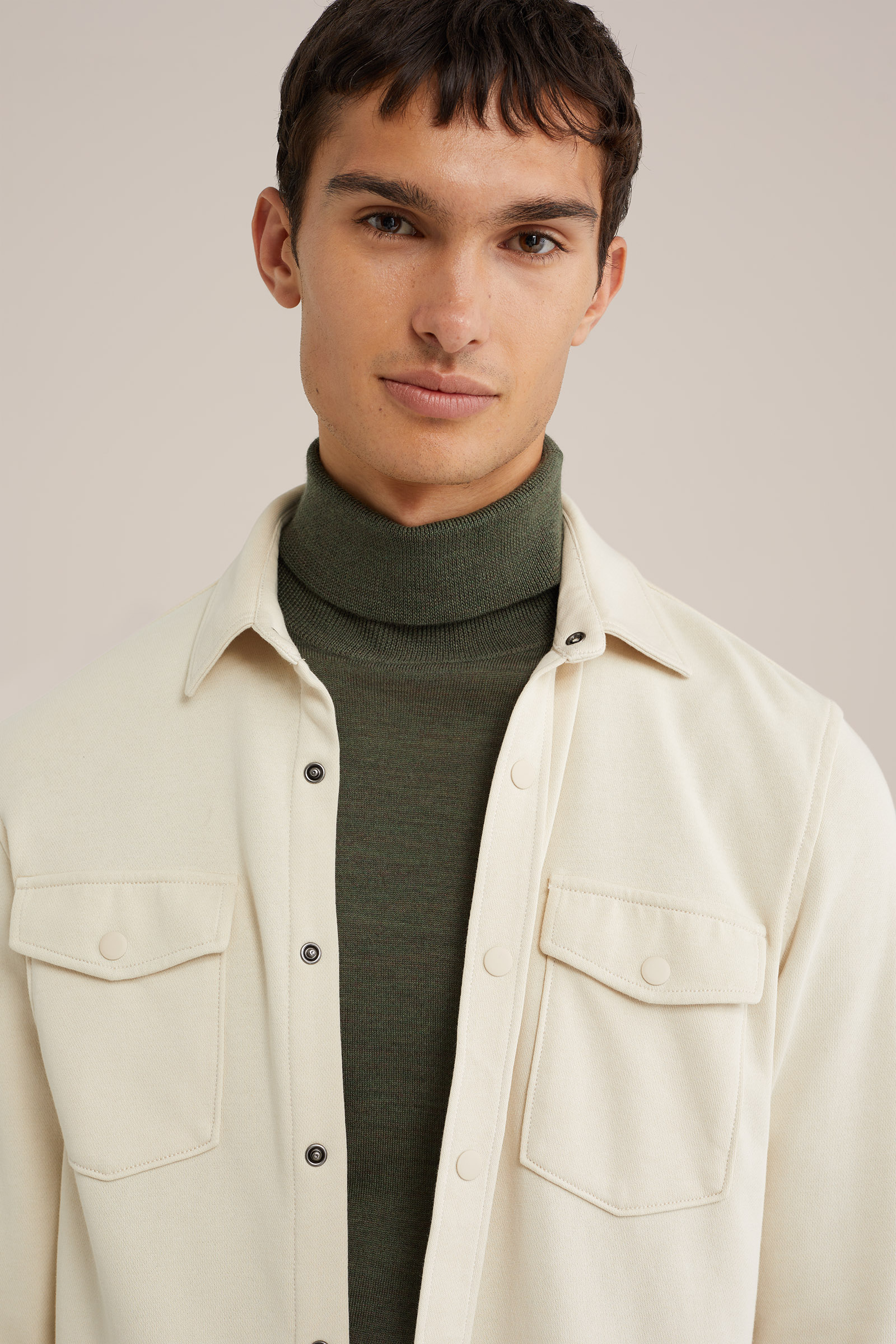 coltrui van merinowol WE Fashion Donkergroen