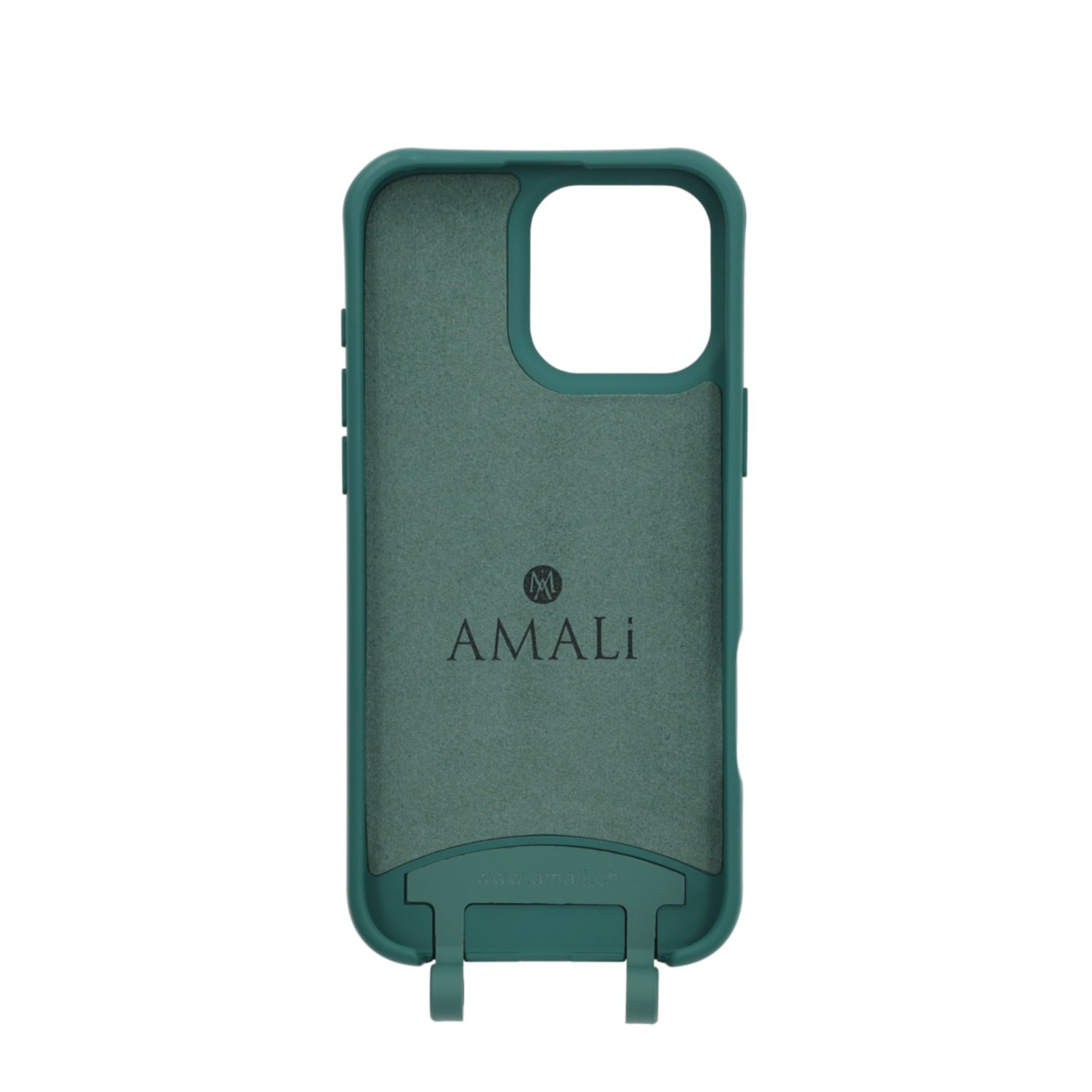 iPhone 16 Pro Max Handy Hülle Elegantes Case mit abnehmbarem Necklace Adapter - Darkgreen / Gold