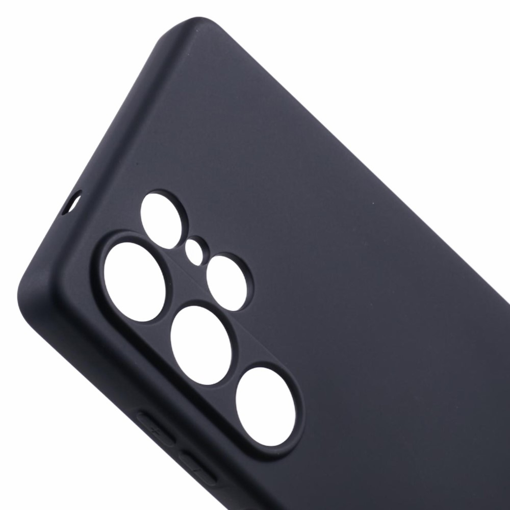 Samsung Galaxy S25 Ultra Gummi Case Hülle mit Kameraschutz - Schwarz (Matt)