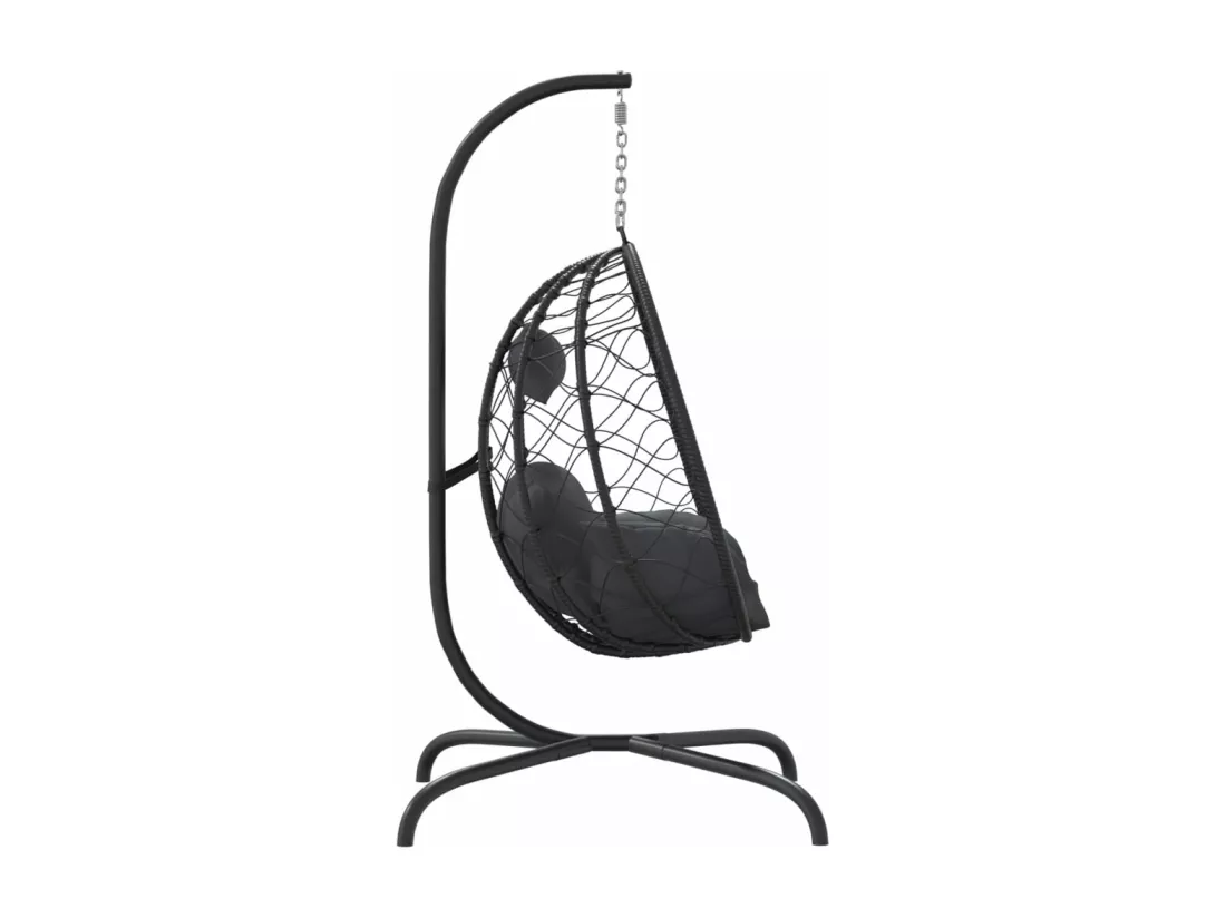 Chaise suspendue en forme d'œuf avec coussin Anthracite