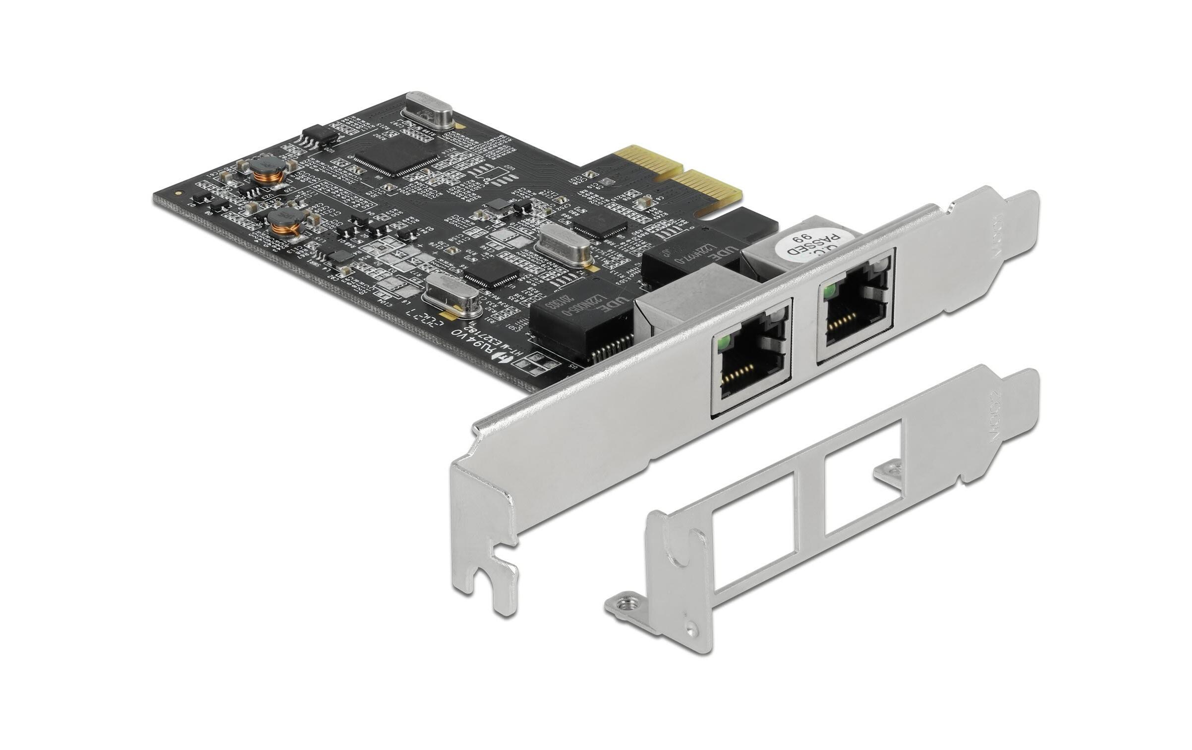 Netzwerkkarte 2x 2.5 Gbps RJ-45 PCI-Express x2<br>PCI Express x2 Karte auf 2 x RJ45 2.5 Gigabit LAN RTL8125