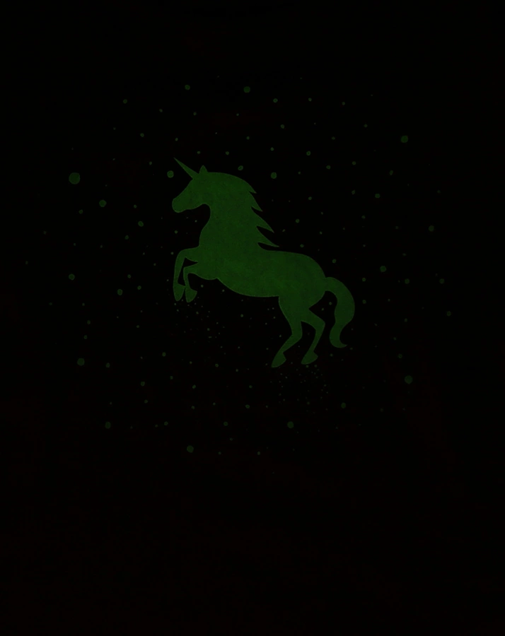 Kurzarm-Schlafanzug EINHORN GLOW IN THE DARK in pink/dunkelblau