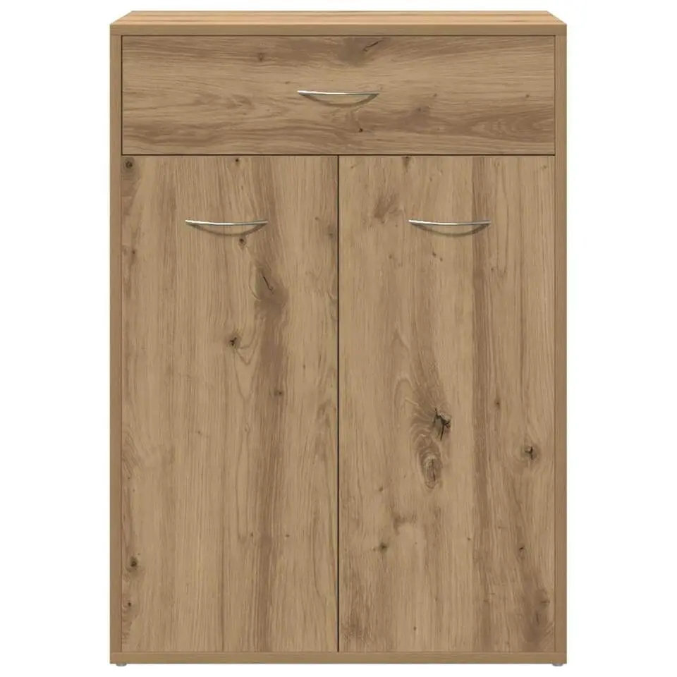 vidaXL - Schoenenkast met 1 lade 2 deuren - Artisan eiken - Hout - 60x35x84 cm