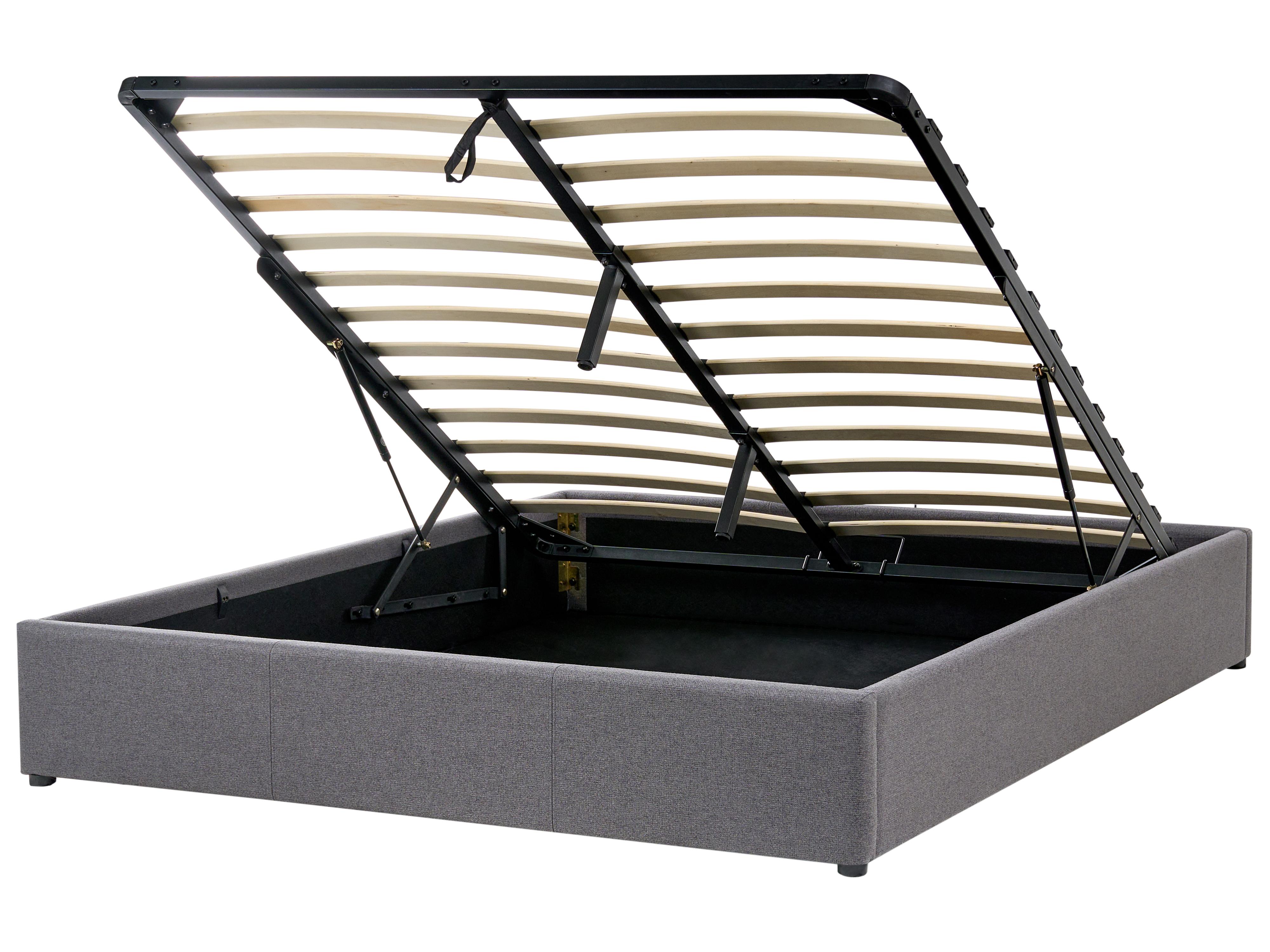 Opbergbed zonder hoofdbord Stof DINAN 160 x 200 cm Donkergrijs