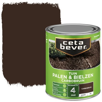 CetaBever Tuinbeits Palen & Bielzen mat dekkend carbobruin 750 ml