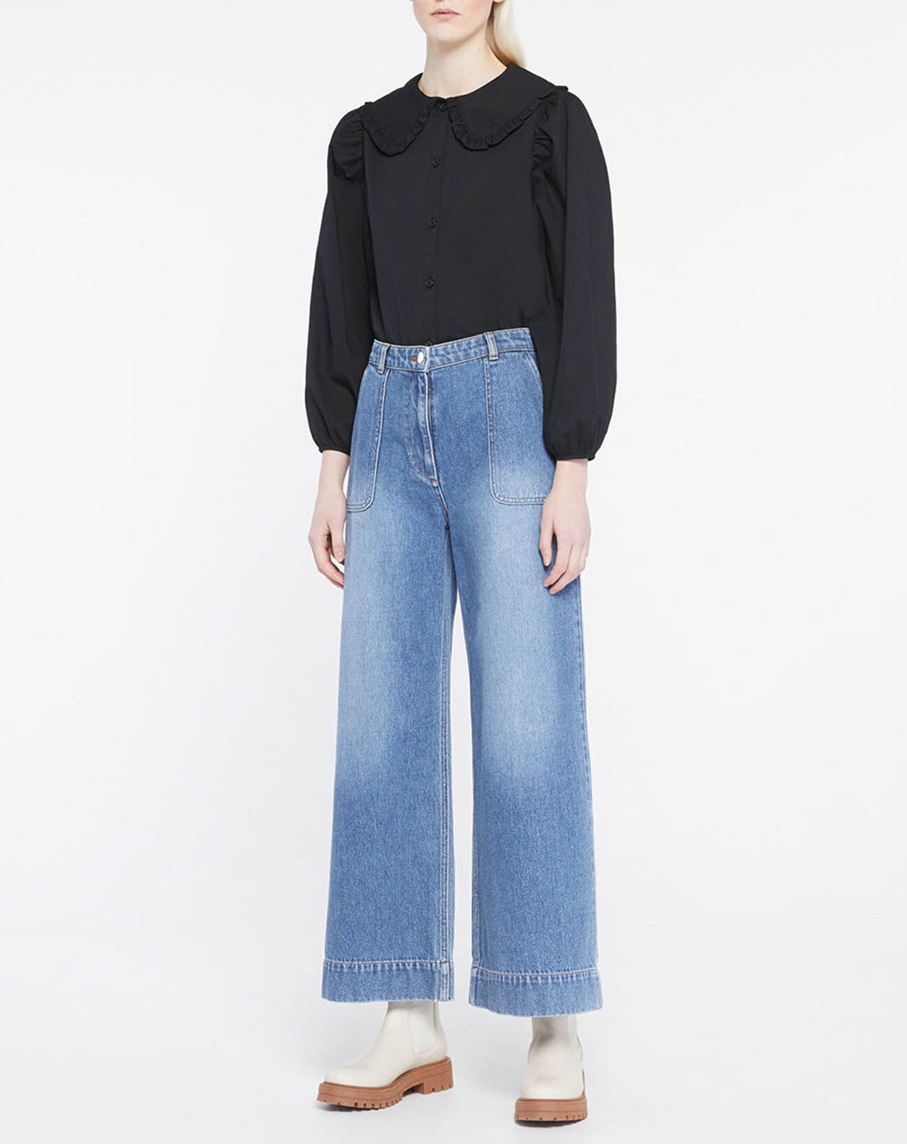 Galeries Lafayette Chemise en popeline de Coton bio Caline noire