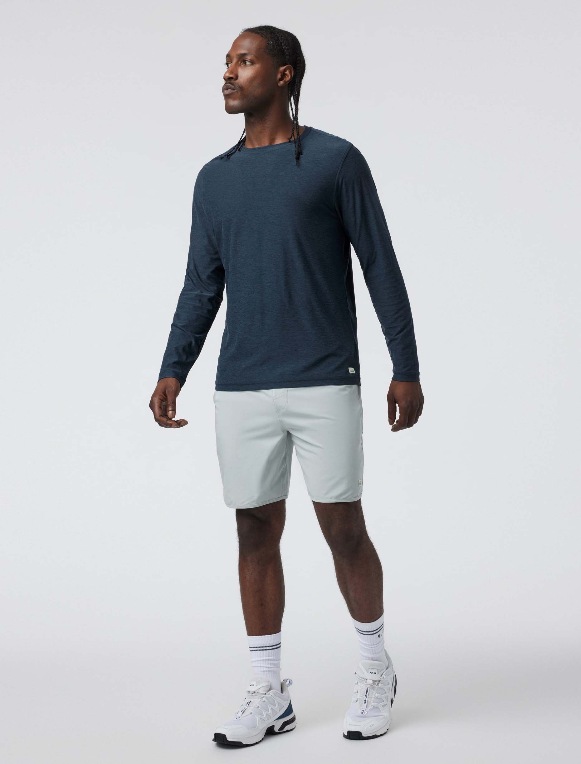 L/S Strato Tech Tee Herre HNV/Navy Heather