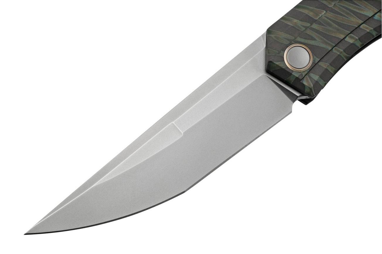 WE Knife Cybernetic WE22033-3 Tiger Stripe Pattern Flamed Titanium, Bead Blasted Limited Edition, zakmes