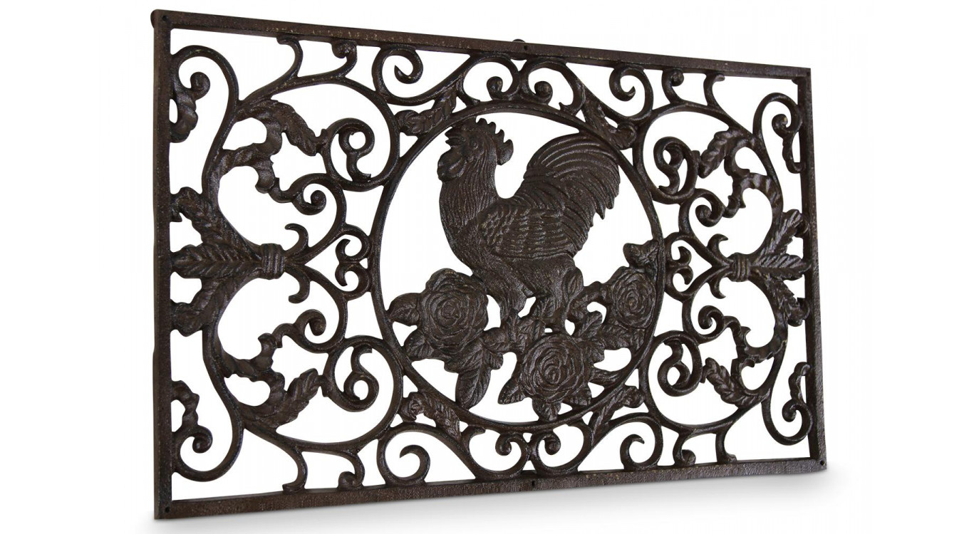 Paillasson rectangulaire fonte marron 64x39x2cm