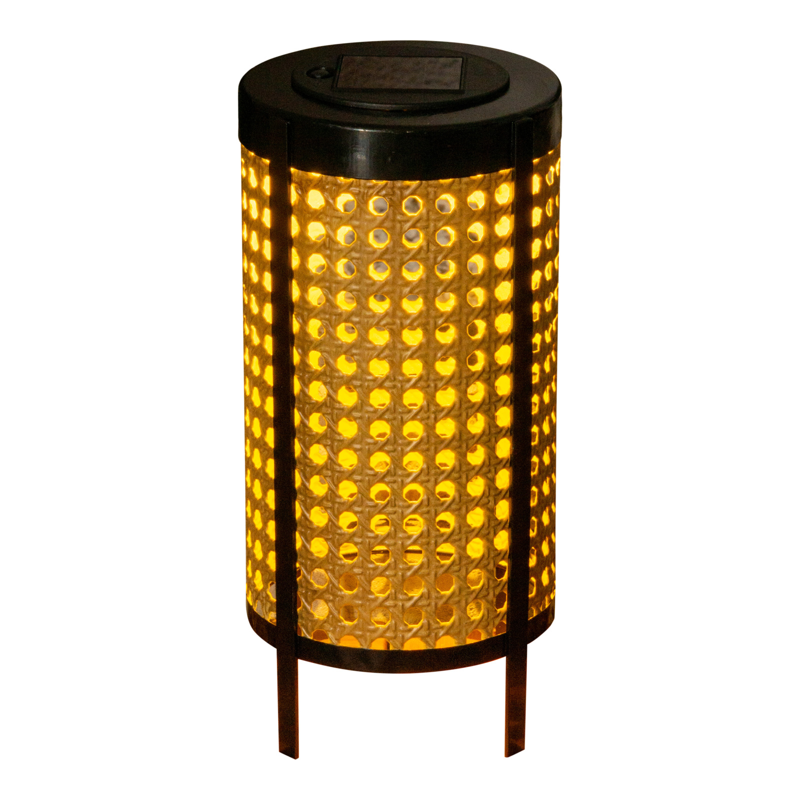LED-Solarleuchte PATTI - schwarz-natur - 26 cm hoch