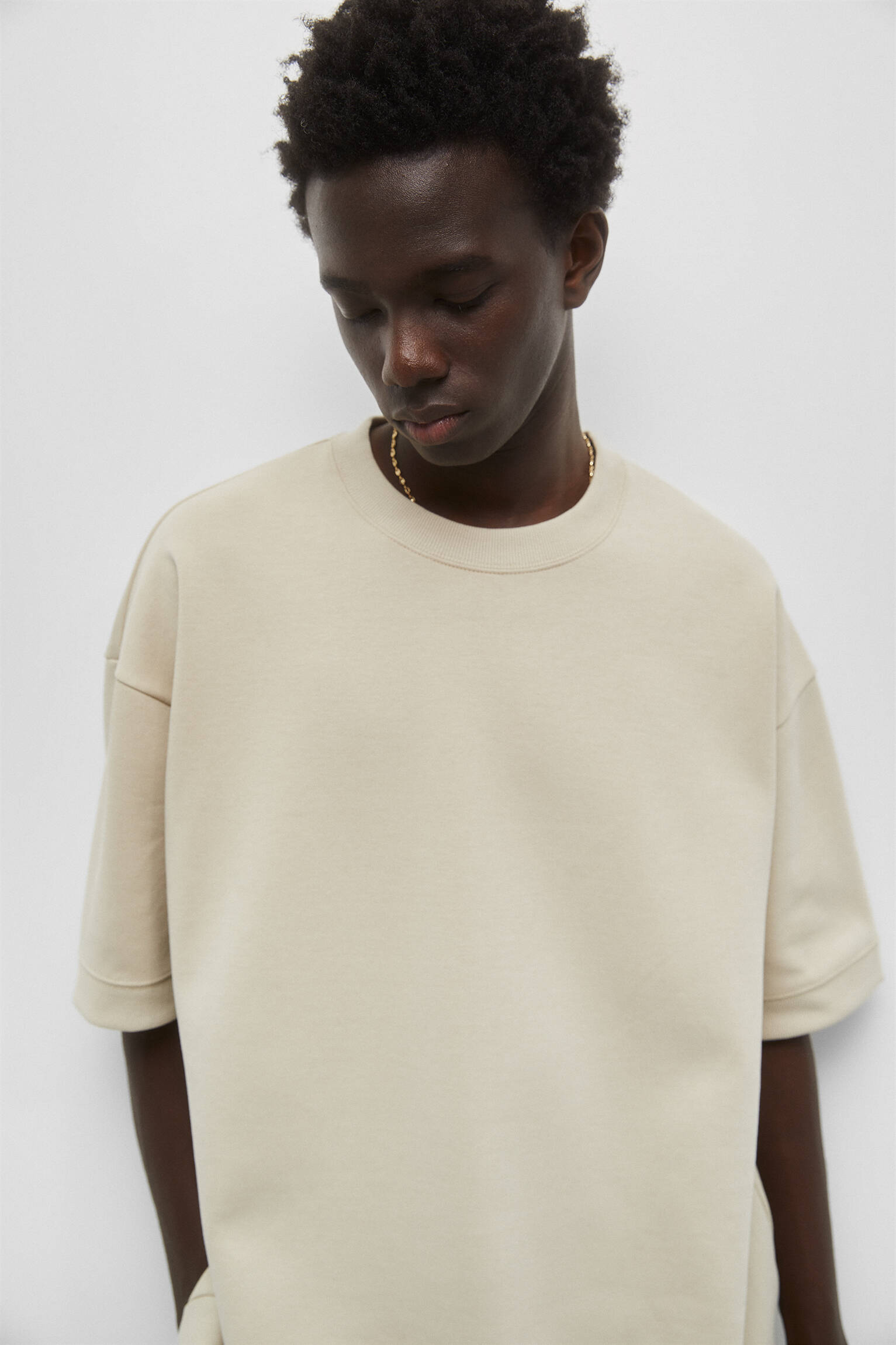 CAMISETA DE MOLETOM INTERLOCK - CRUA