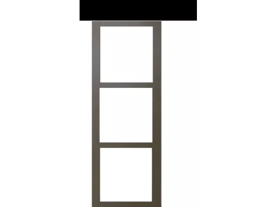 Porte Coulissante Marron Ral7006 Vitrage Transparent H204 X L73 + Rail Alu Bandeau Noir Gd Menuiseries