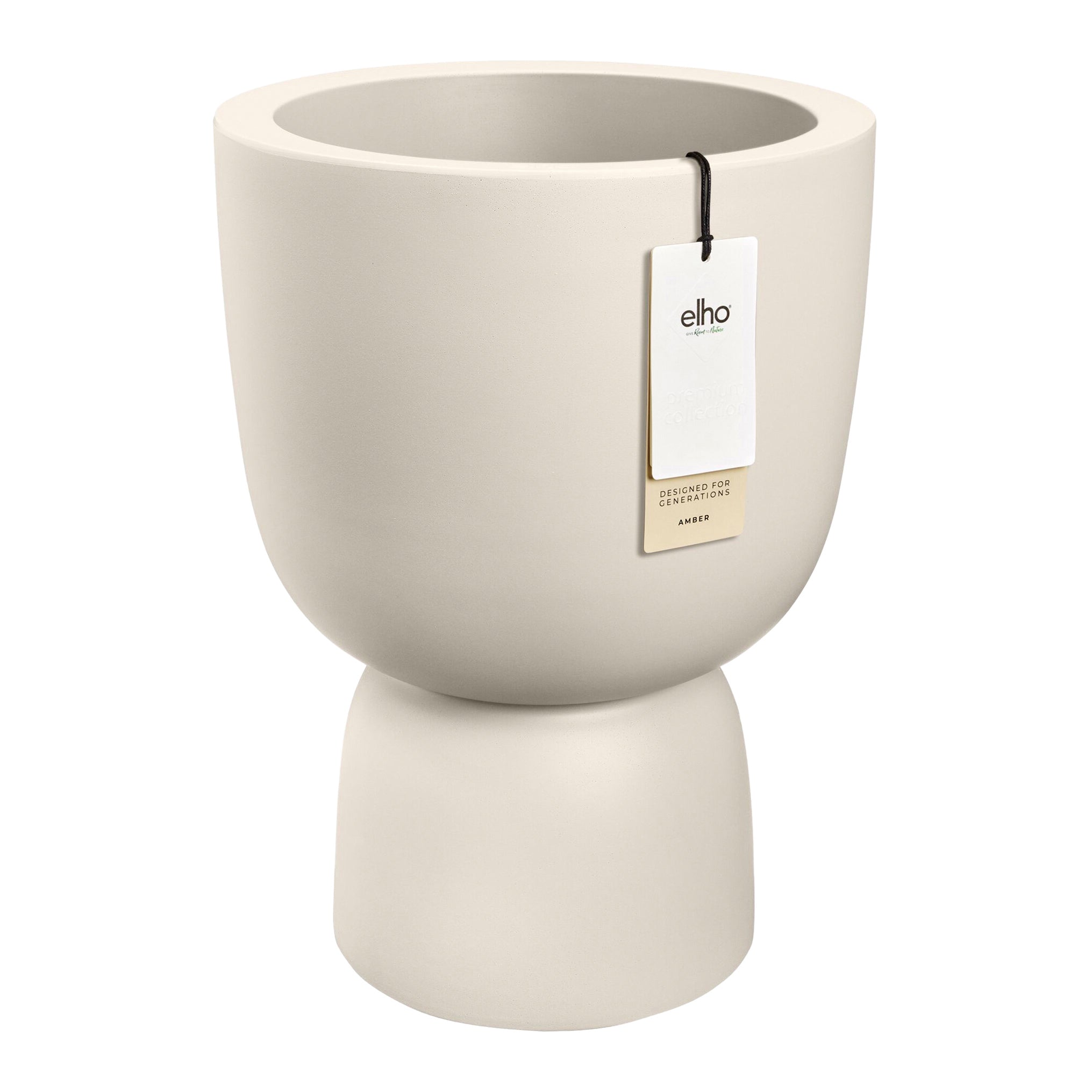 Elho Amber Coupe 35 - Linnen wit - L 35 x B x H 49 cm - Binnen en Buiten - 100% gerecycled kunststof