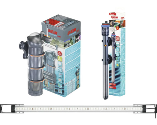 EHEIM Vivaline 150 aquariumcombinatie met LED-verlichting, verwarming, filter en witte kast