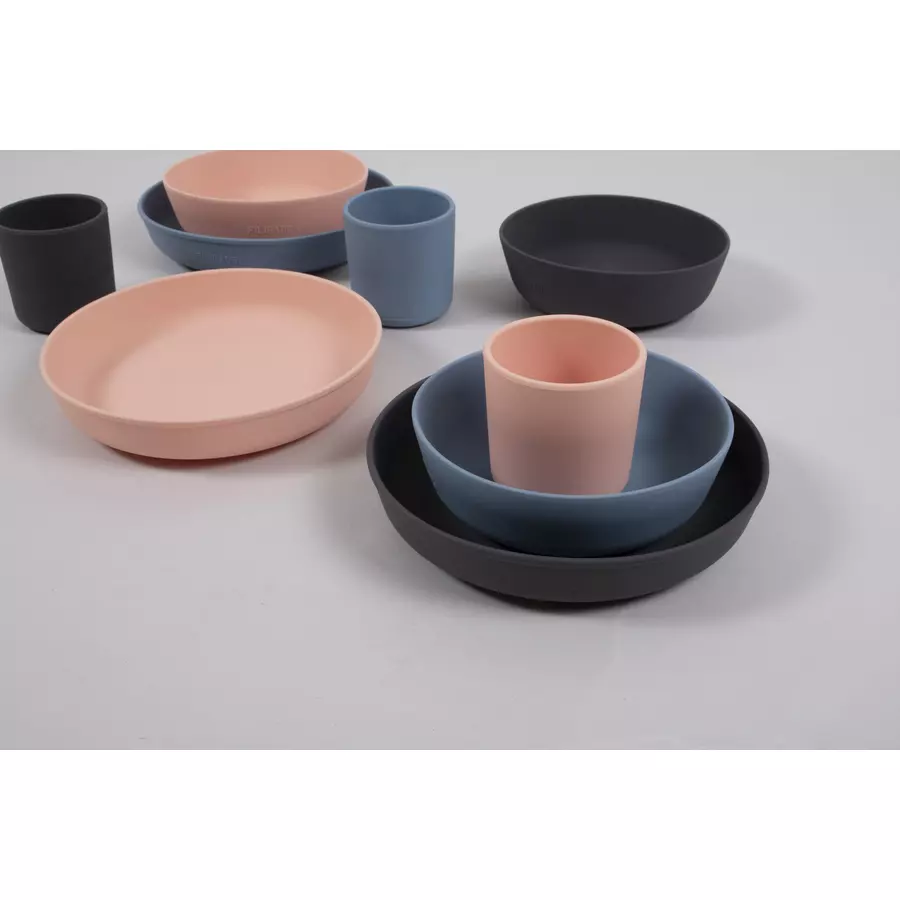 Filibabba Schüssel aus Silikon 2er-Pack, Stone Grey