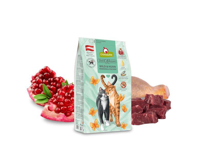 GranataPet Trockenfutter DeliCATessen Wild & Huhn 1.8 kg Alleinfuttermittel für ausgewachsene Katzen