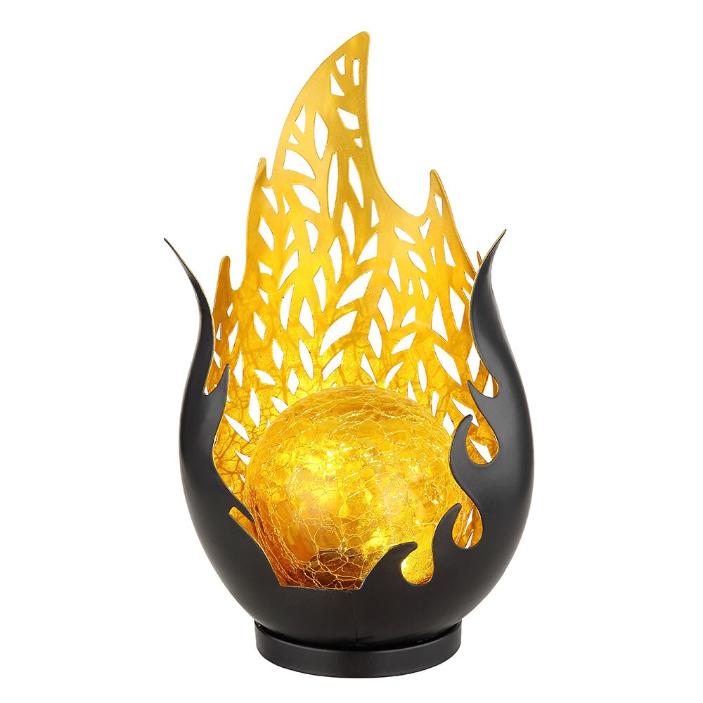LED Solarleuchte, Wetterfest, schwarz, gold, Akku, H 26,5cm