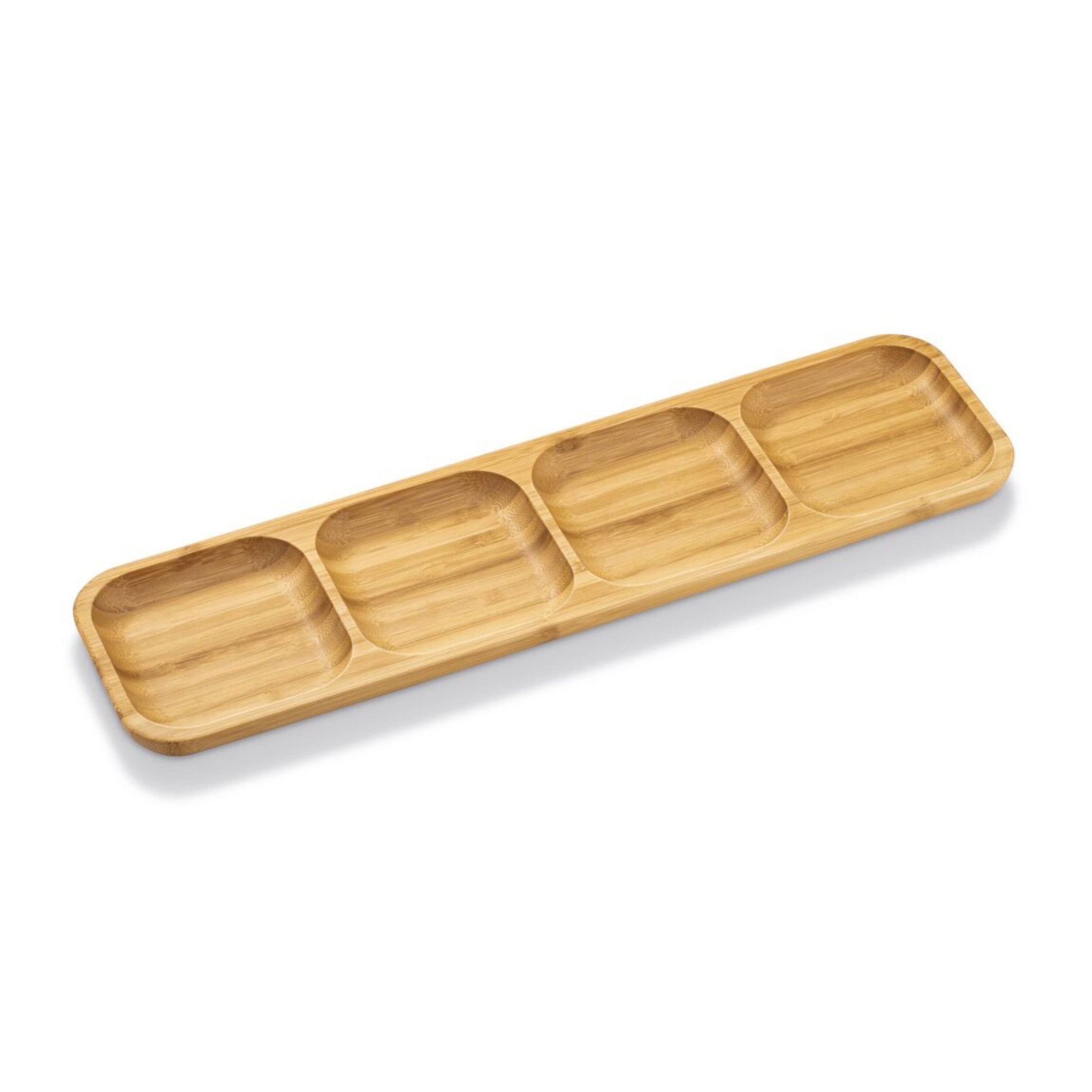Bambusplatte, Fächern, 43 x 11,5 cm, Servierplatte aus 100 % natürlichem Bambus