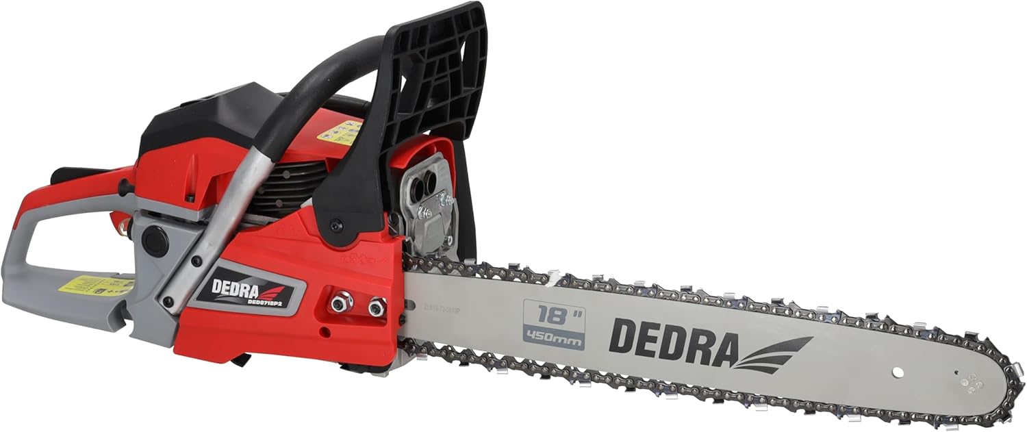 Benzin-Kettensäge 2,4 kW 58 cm³, Führungsschiene 18' 45cm, bis 12000 U/Min, Zweitakt-Einzylinder, luftgekühlt, 25 m/s Kettengeschwindigkeit, für hohe Leistung und gleichmäßiges Schneiden