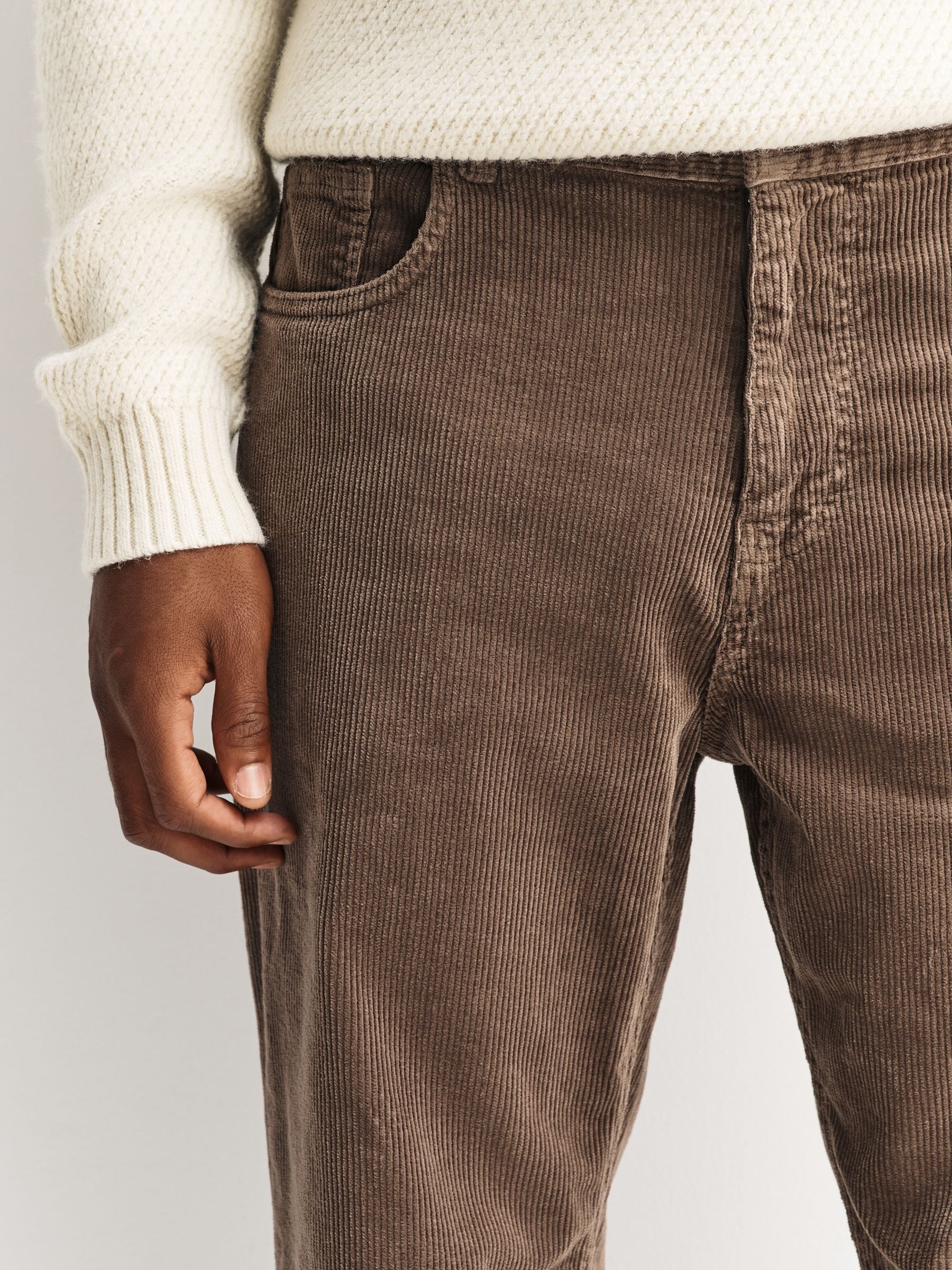 Paddenstoelbruin - Corduroy 5 Pocket Stretch Trousers