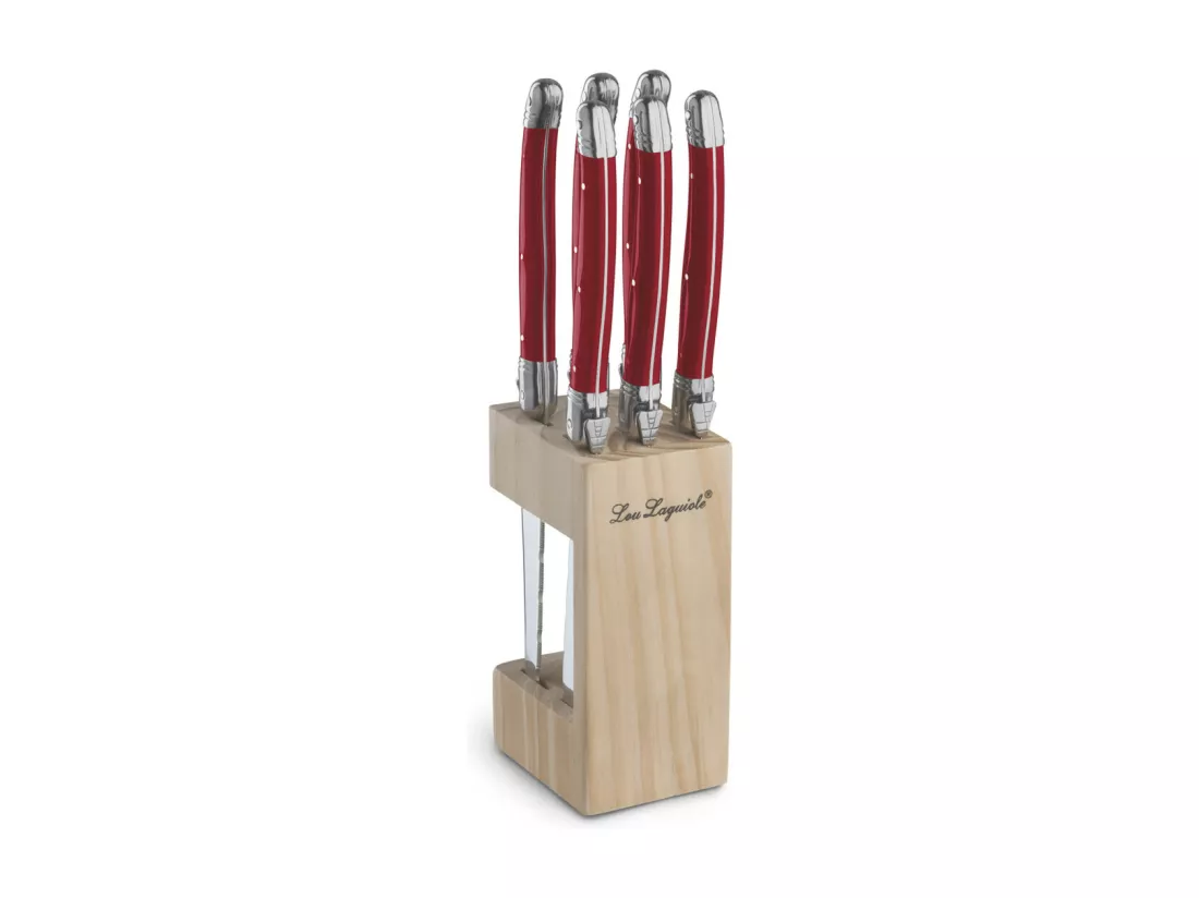 Tradition - Bloc 6 couteaux steak Rouge