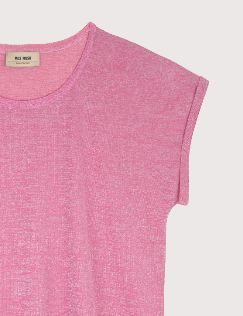 MOS MOSH TOP FEMME KAY LUREX ROSE BEGONIA