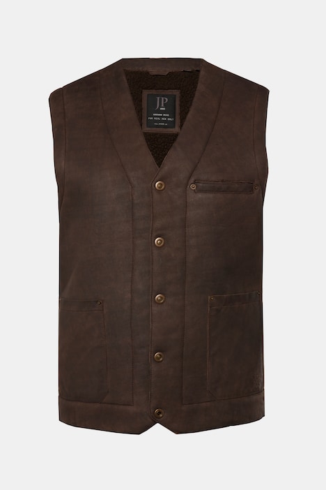 JP 1880 Lederweste, echtes Leder, Knöpfe, bis 7 XL